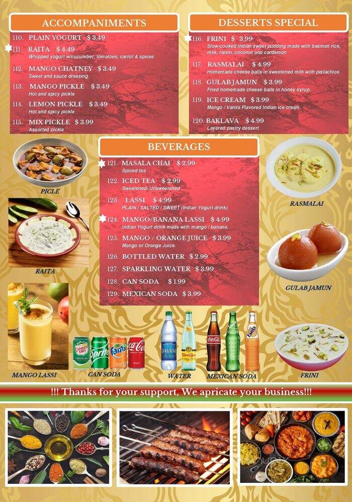 The Indian Night - San Antonio, TX menu_pic