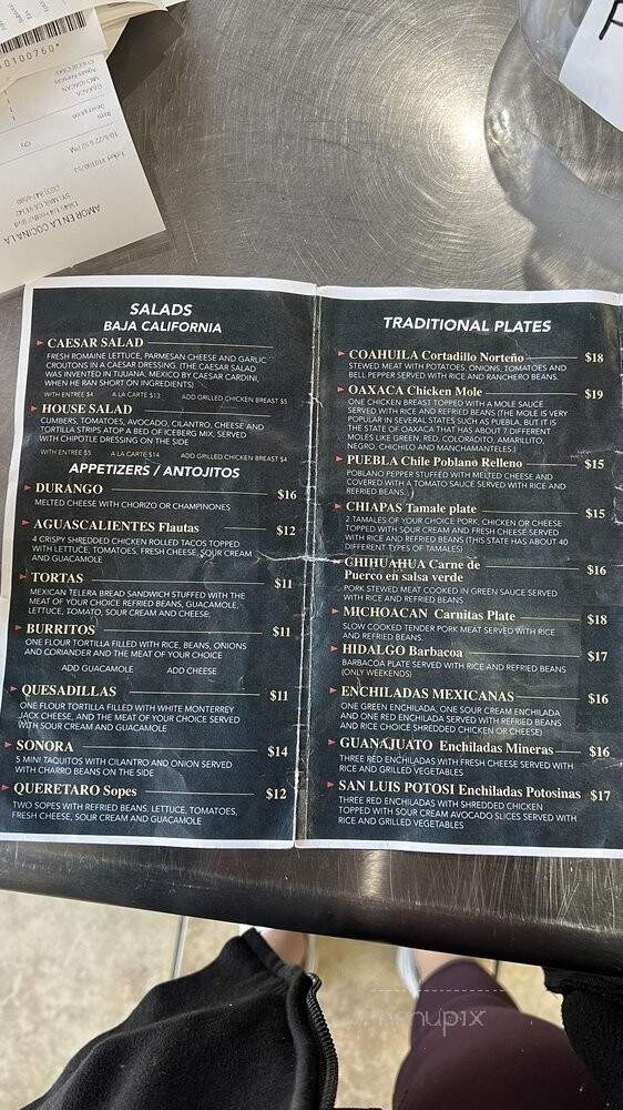Amor en la Cocina - Lake View Terrace, CA menu_pic