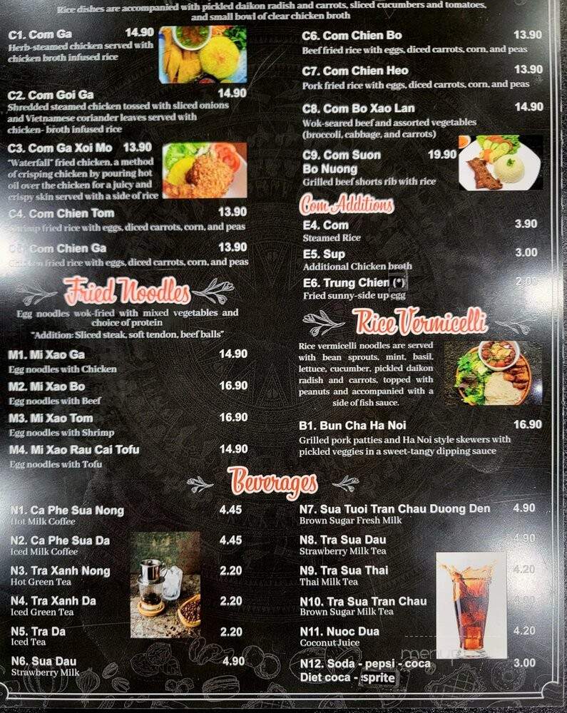 Pho Huong - Fredericksburg, VA menu_pic