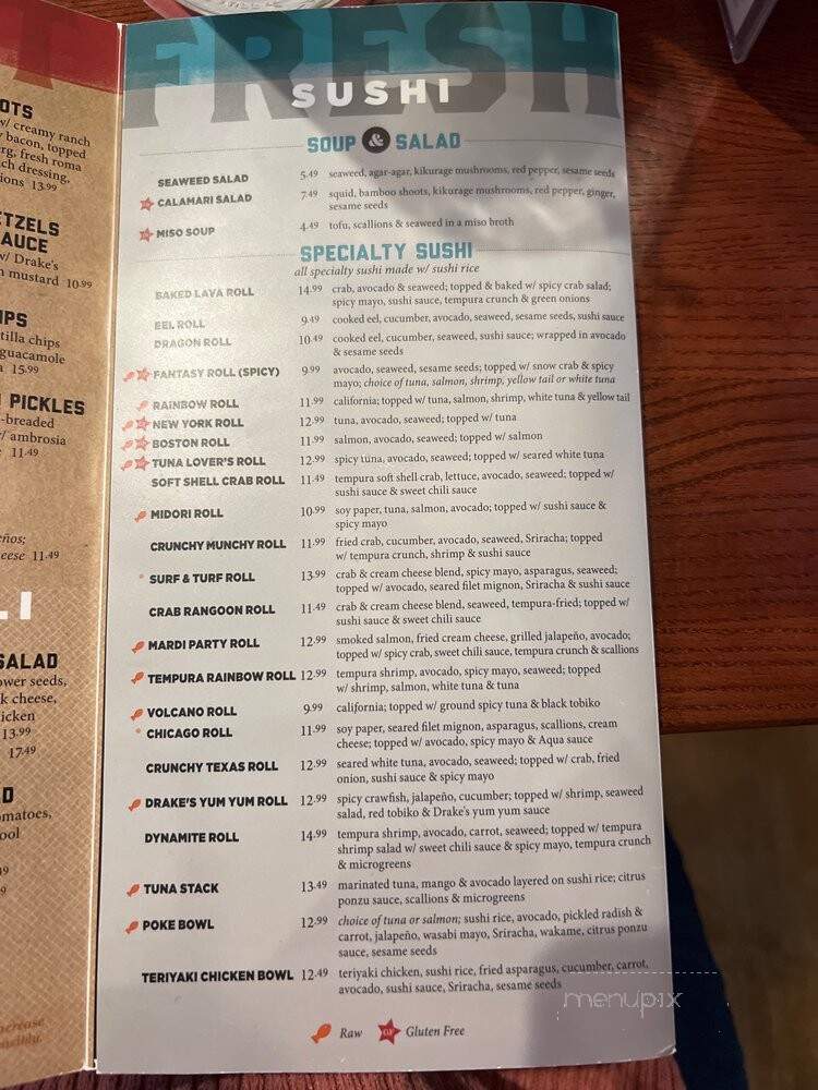 Drake's - Lexington, KY menu_pic