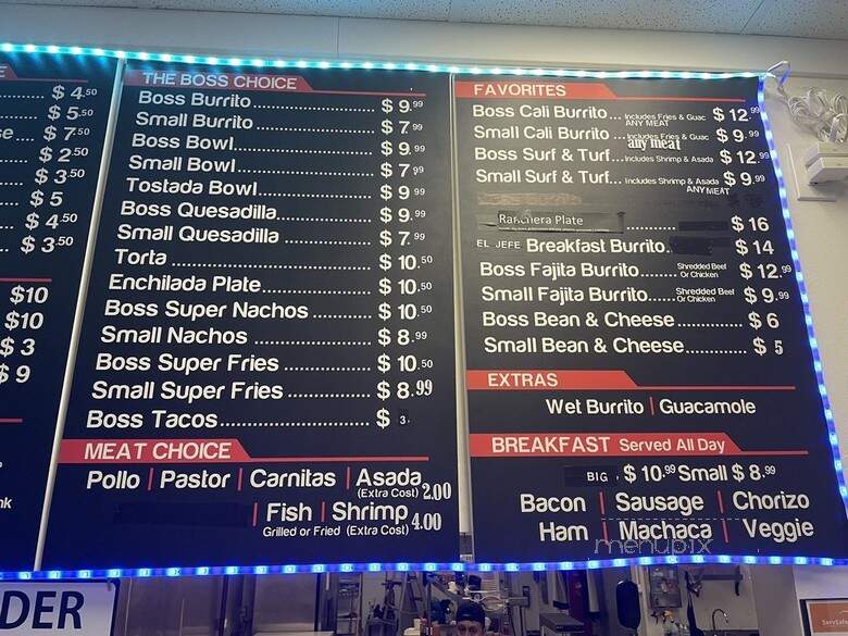 The Boss Burritos - Long Beach, CA menu_pic