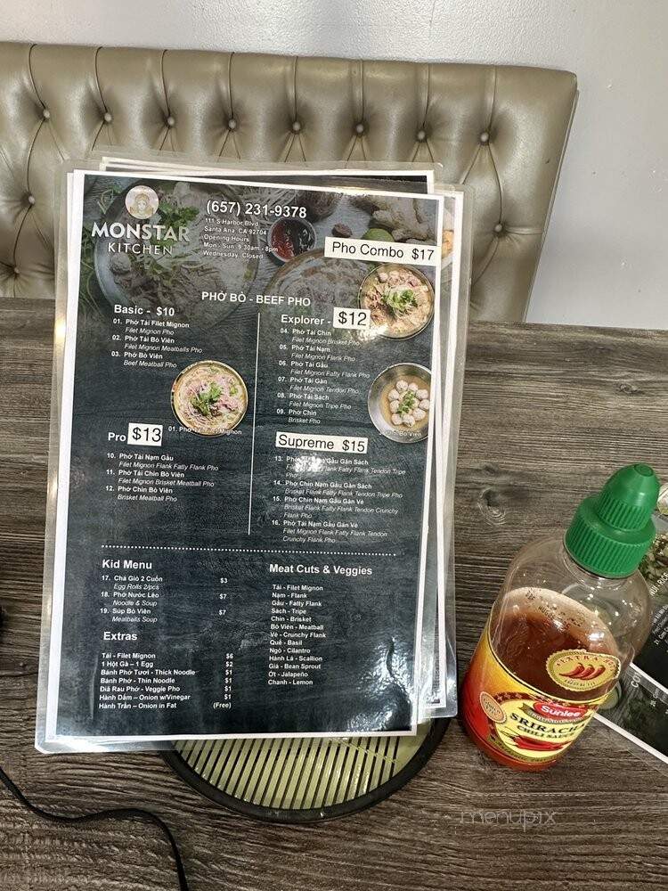Monstar Kitchen - Santa Ana, CA menu_pic