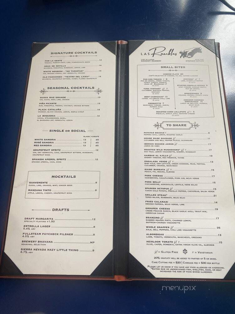 Las Ramblas - Raleigh, NC menu_pic