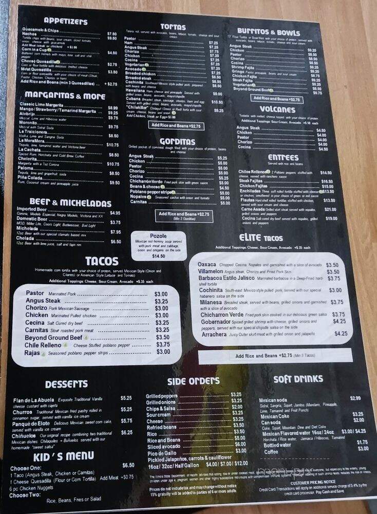 La Mera Mera Taqueria - Libertyville, IL menu_pic