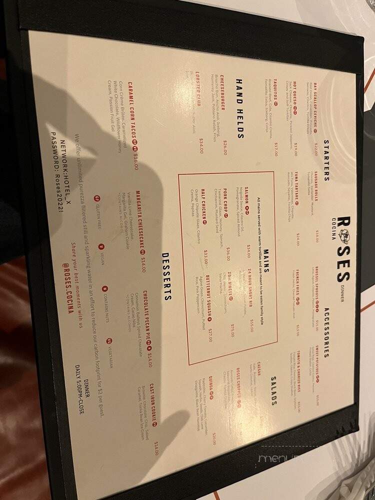 Roses Cocina - Toronto, ON menu_pic