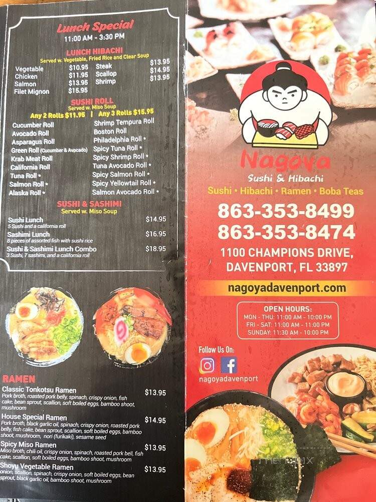 Nagoya Sushi & Hibachi - Davenport, FL menu_pic