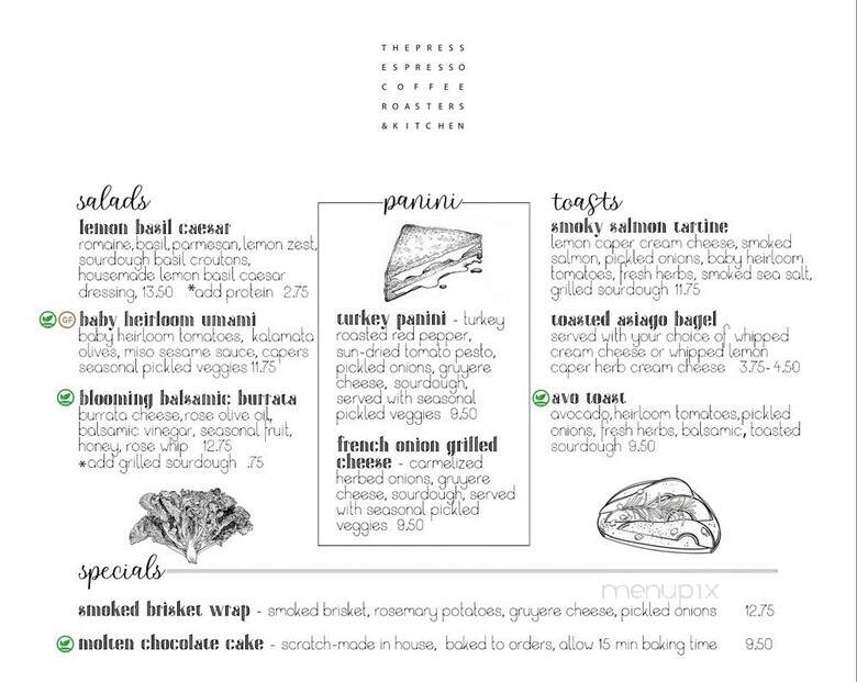 The Press Espresso Coffee Roasters & Kitchen - Temecula, CA menu_pic