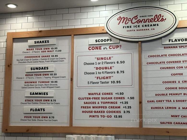 McConnell's Fine Ice Cream - Santa Monica, CA menu_pic