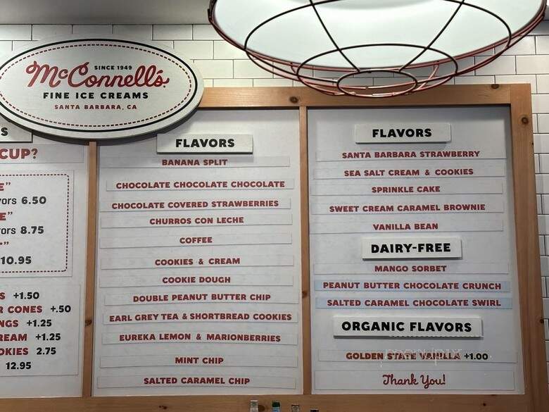 McConnell's Fine Ice Cream - Santa Monica, CA menu_pic