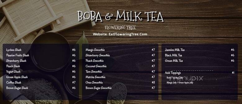 Flowering Tree - Los Angeles, CA menu_pic