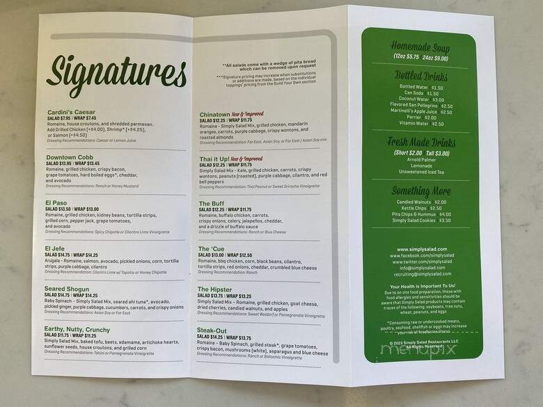 Simply Salad - Cerritos, CA menu_pic