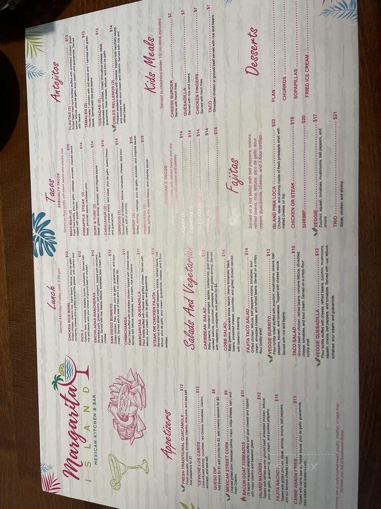Margarita Island Mexican Kitchen & Bar - Flagler Beach, FL menu_pic