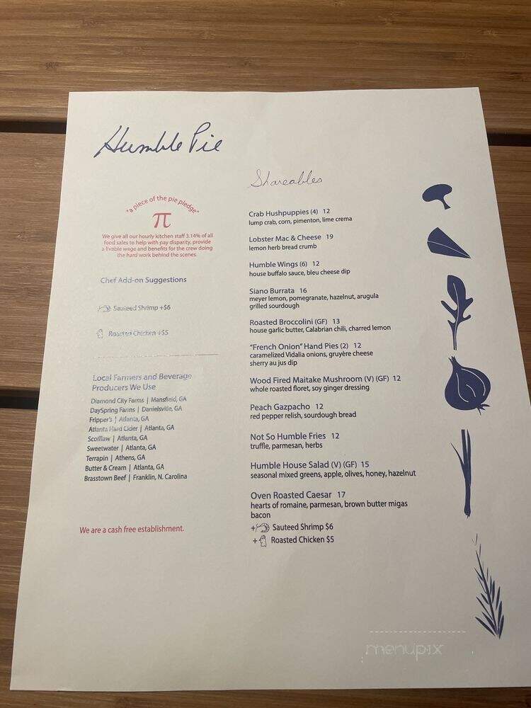 Humble Pie - Atlanta, GA menu_pic