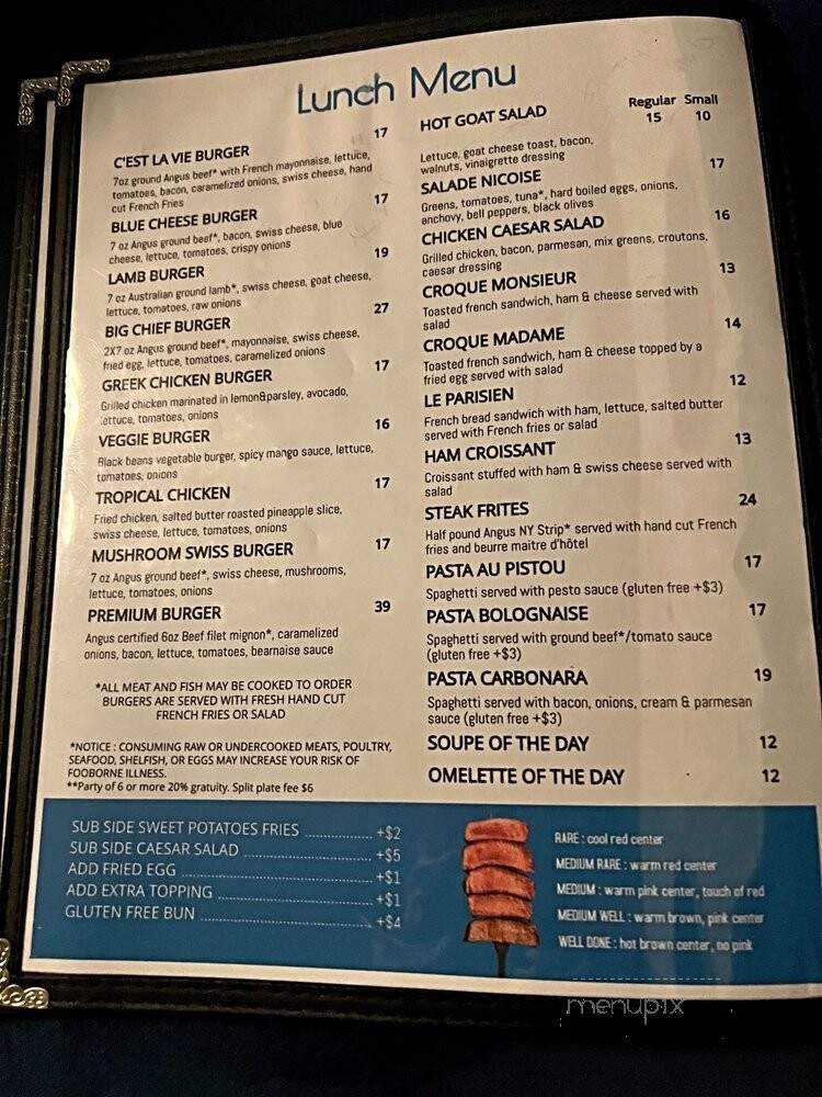C'est la Vie - Canton, GA menu_pic