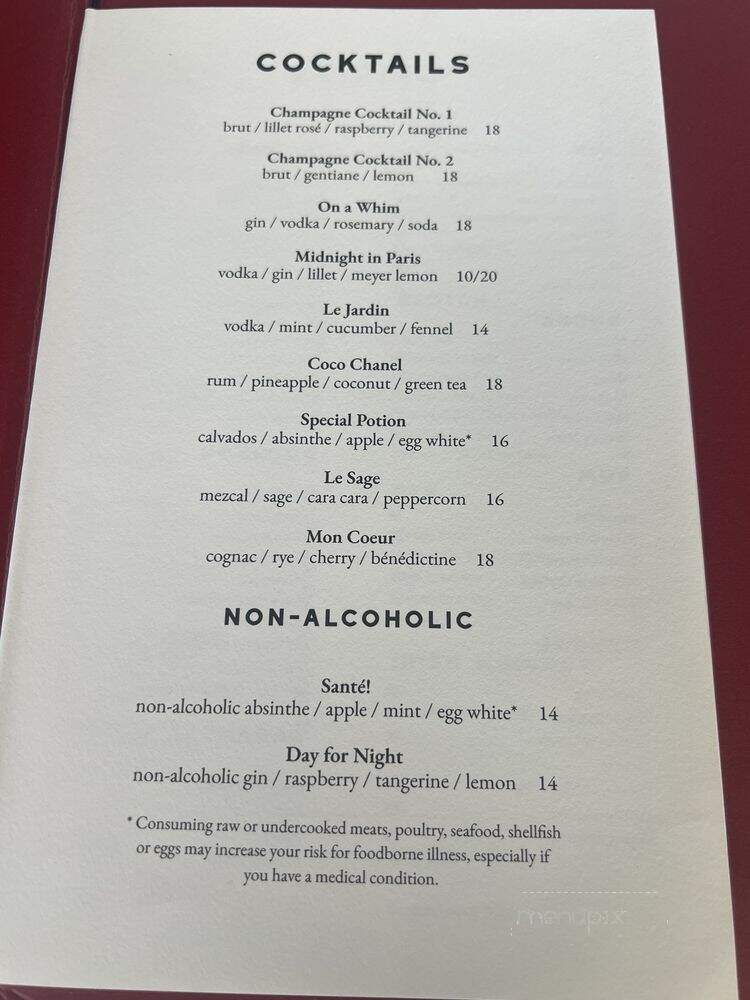 Juliet - Culver City, CA menu_pic