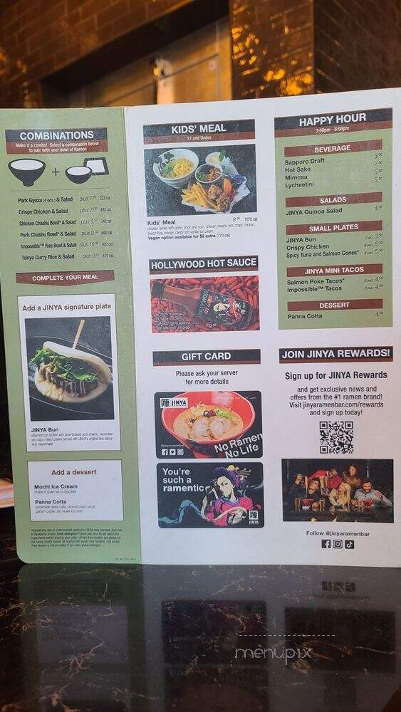 JINYA Ramen Bar - Long Beach, CA menu_pic
