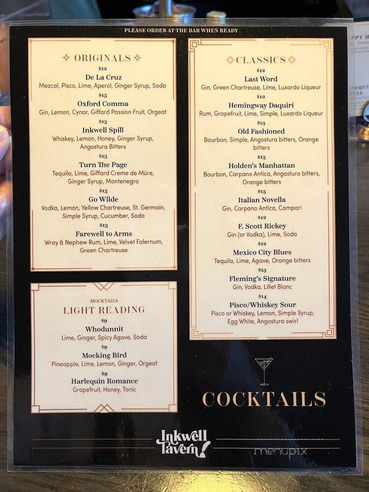 Inkwell Tavern - Burbank, CA menu_pic