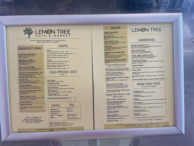 Lemon Tree Cafe and Market - Las Vegas, NV menu_pic