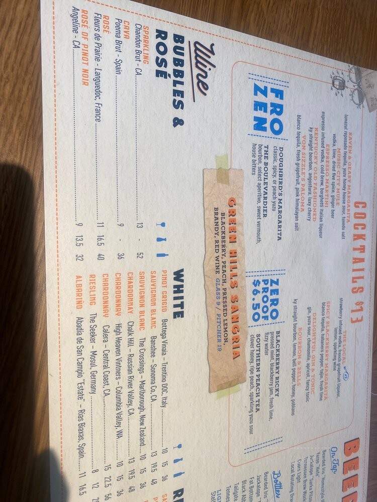 Doughbird - Nashville, TN menu_pic