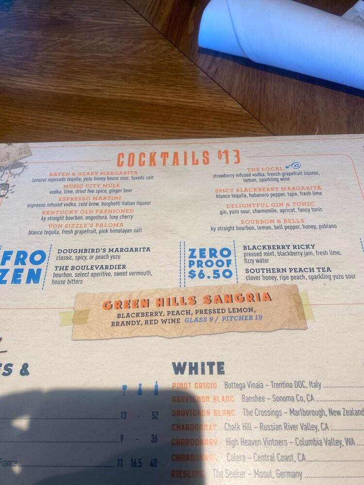 Doughbird - Nashville, TN menu_pic