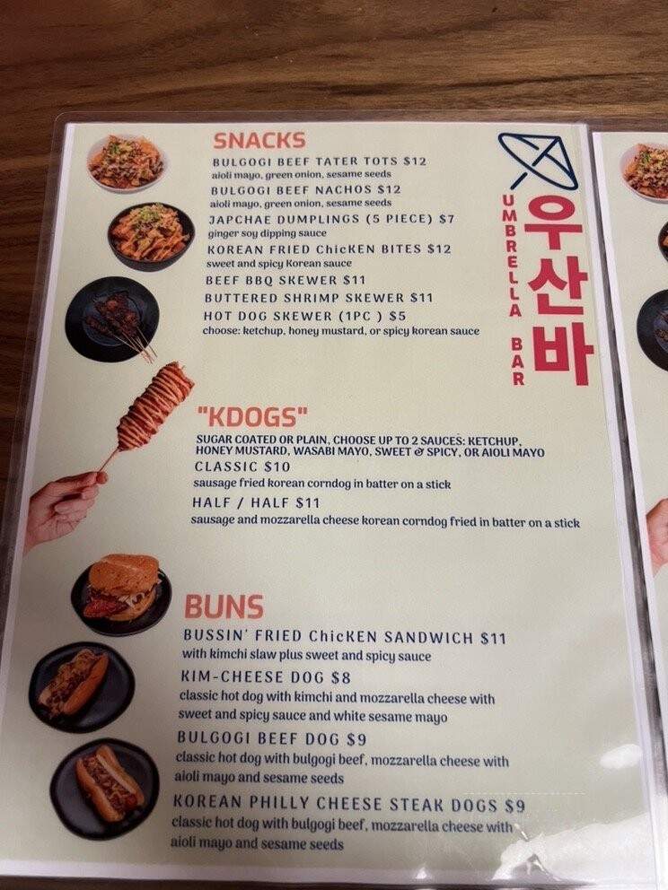 Umbrella Bar - Atlanta, GA menu_pic
