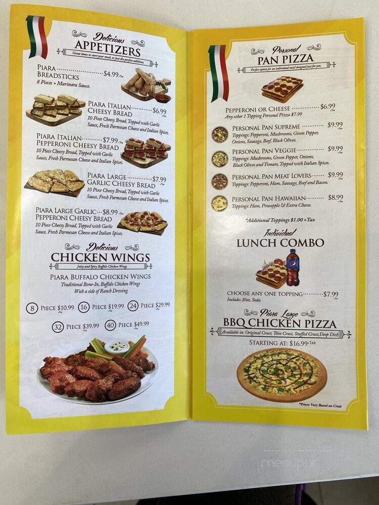 Piara Pizza - Van Nuys, CA menu_pic
