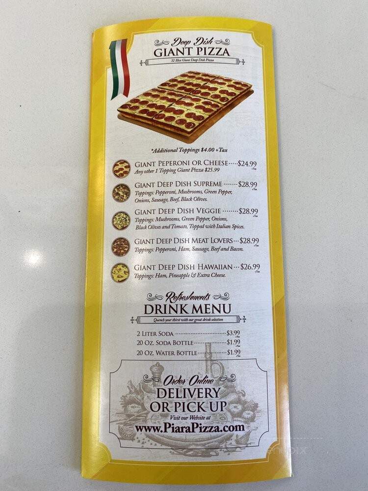 Piara Pizza - Van Nuys, CA menu_pic
