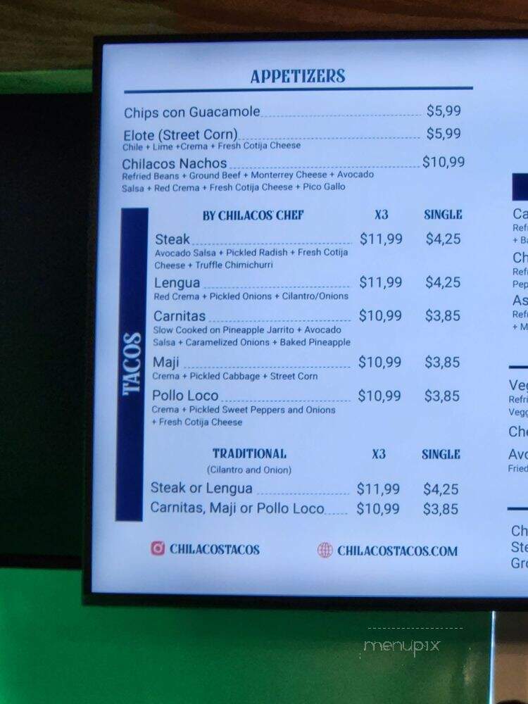Chilacos Tacos - Fort Lauderdale, FL menu_pic
