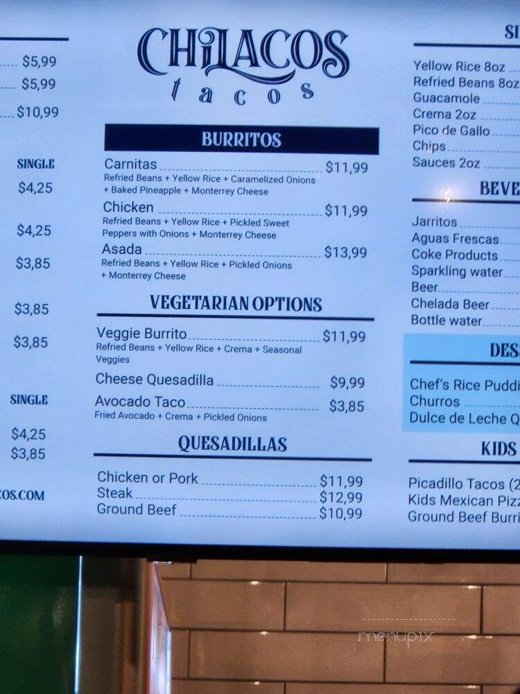 Chilacos Tacos - Fort Lauderdale, FL menu_pic