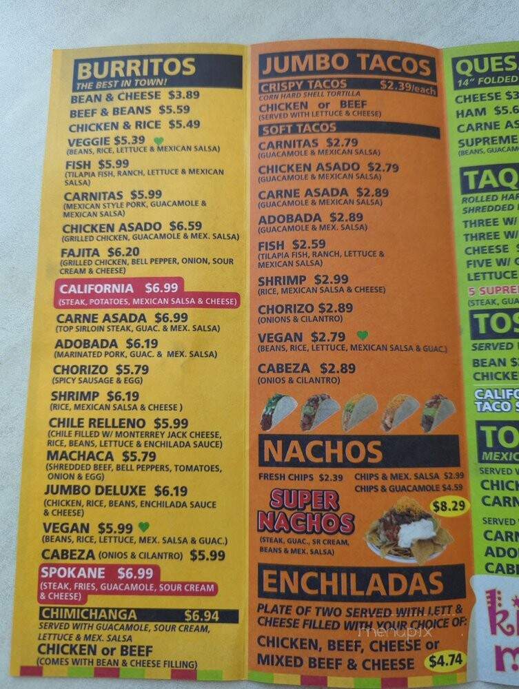 California Mexican Food - Spokane, WA