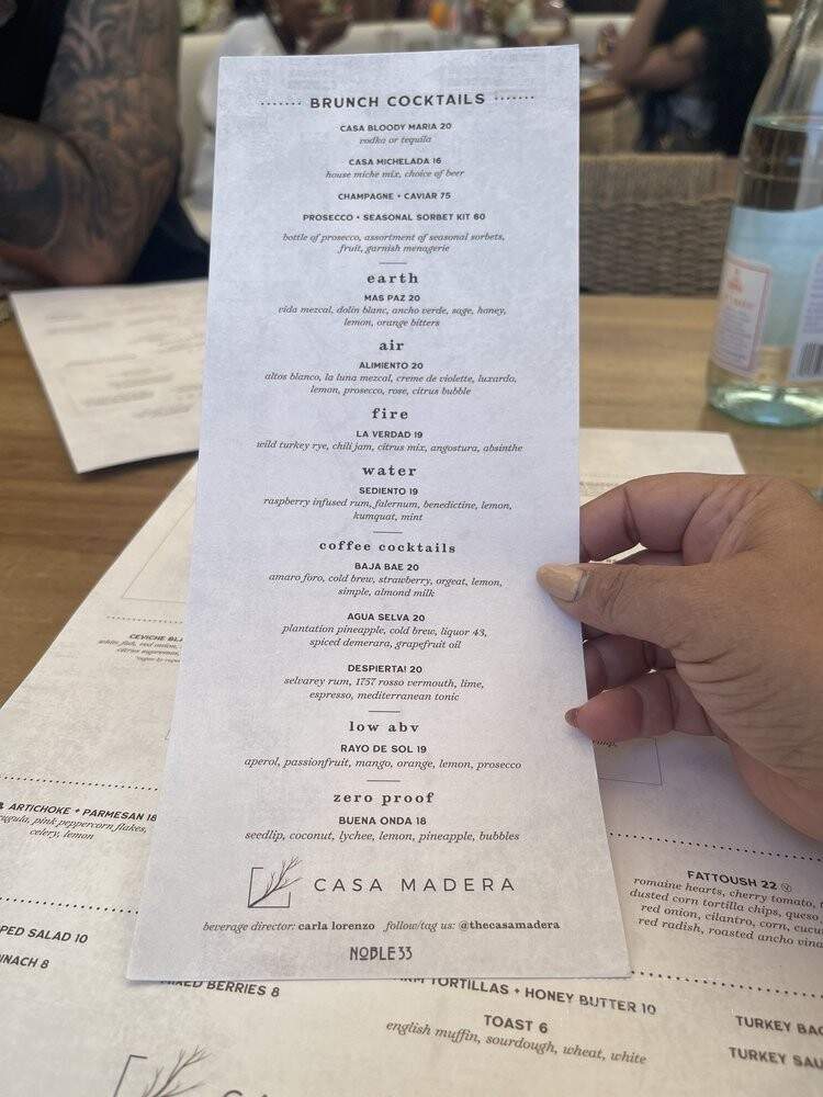 Casa Madera - West Hollywood, CA menu_pic