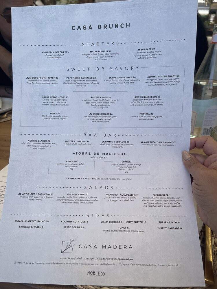 Casa Madera - West Hollywood, CA menu_pic