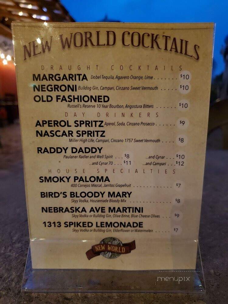 New World Brewery - Tampa, FL menu_pic