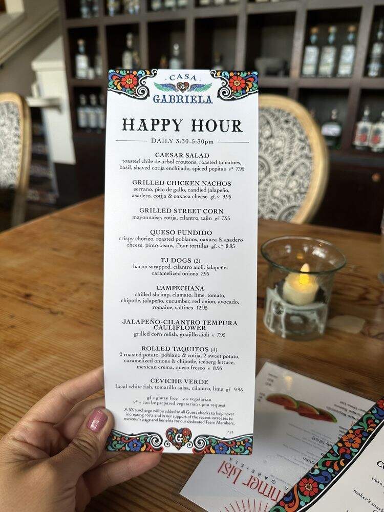Casa Gabriela - La Mesa, CA menu_pic