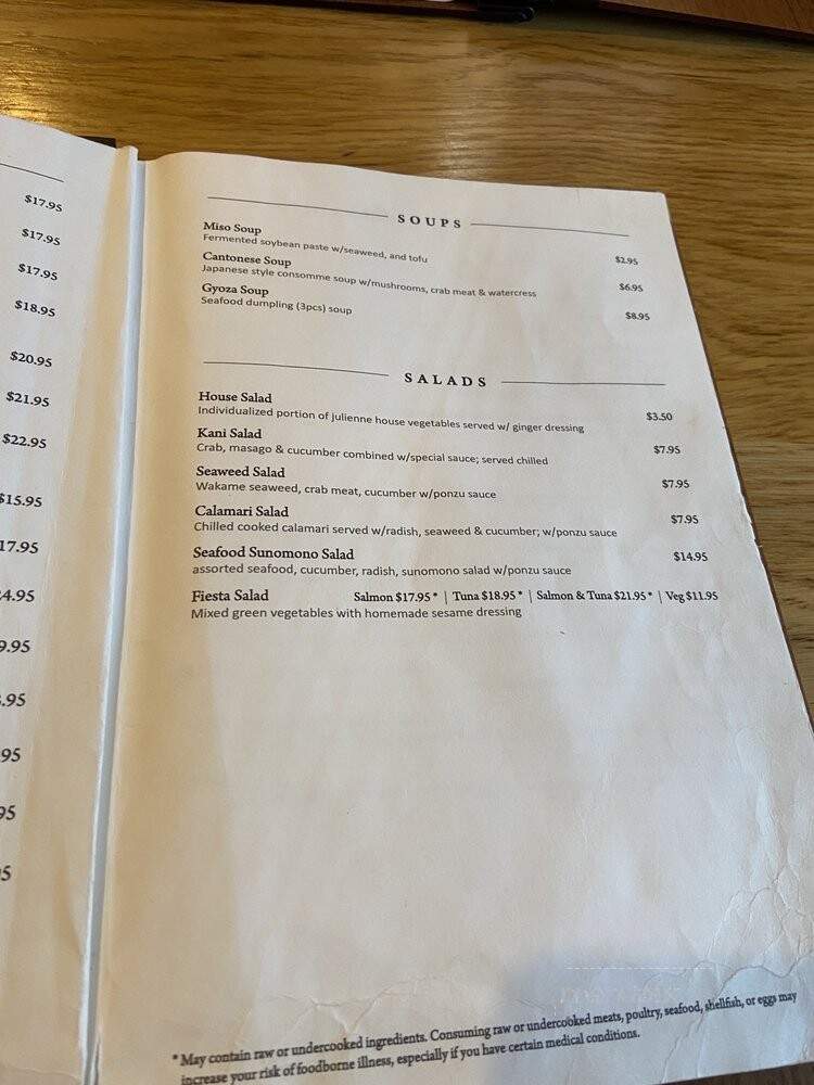 Sushi Cho - Fairfax, VA menu_pic