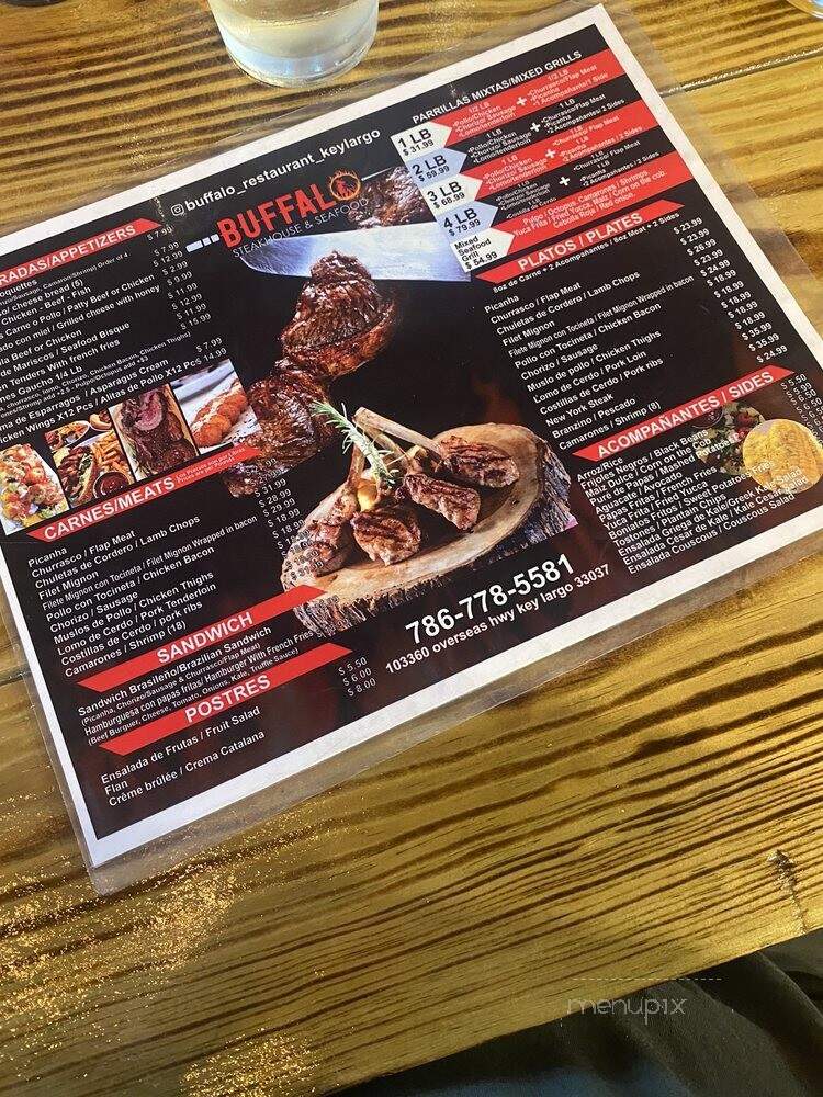 Buffalo Steakhouse & Seafood - Key Largo, FL menu_pic