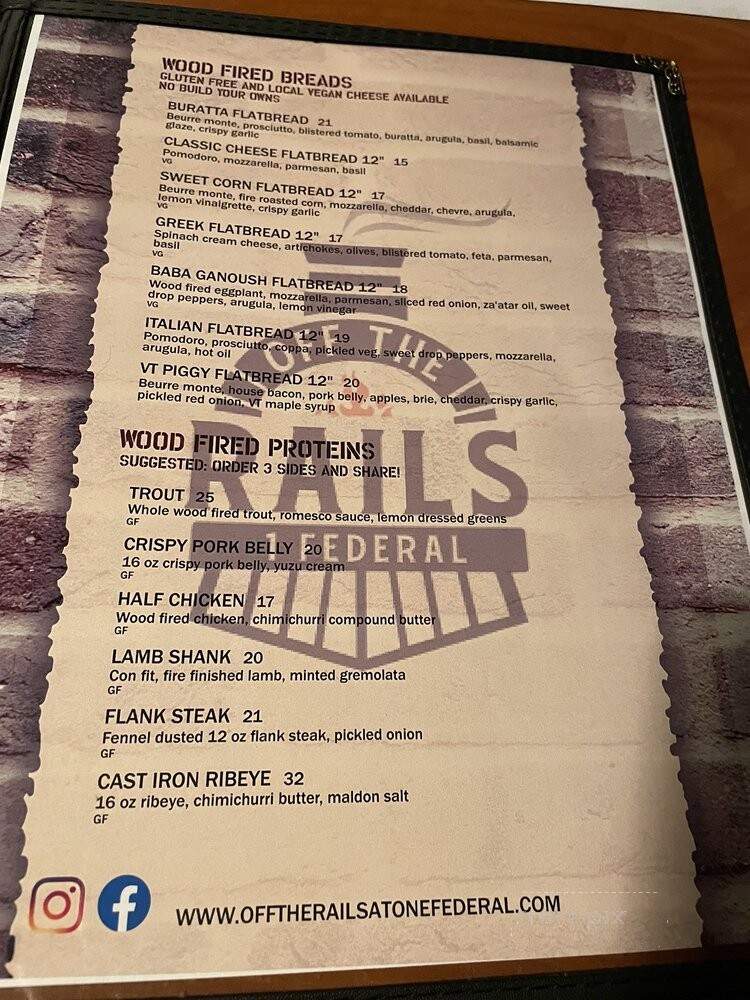 Off the Rails - Saint Albans, VT menu_pic