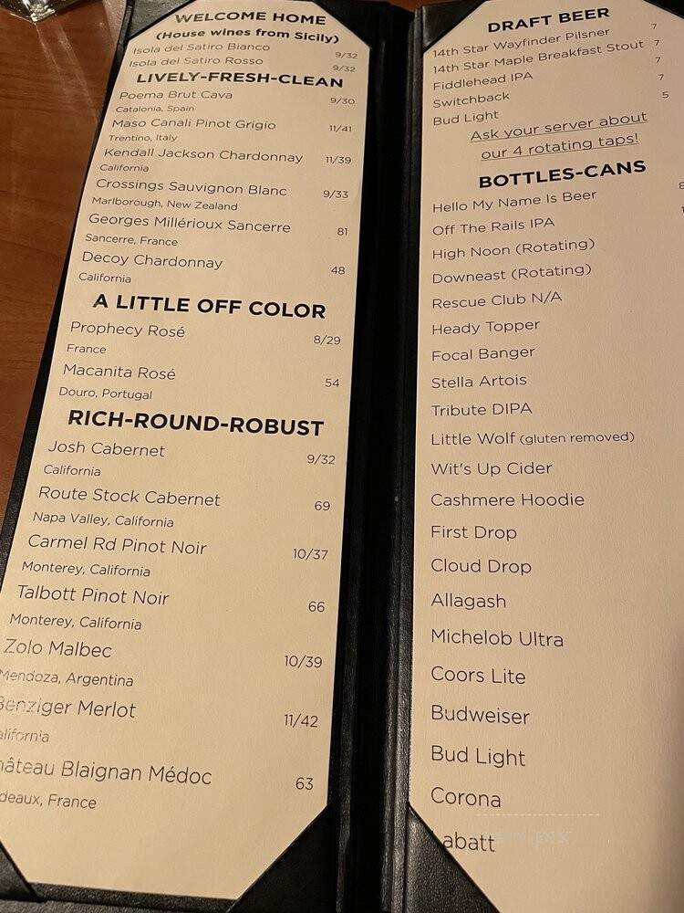 Off the Rails - Saint Albans, VT menu_pic