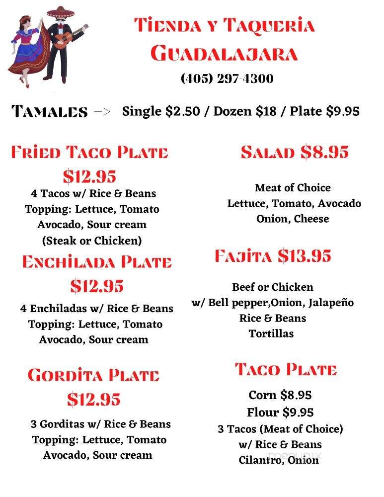 Tienda y Taqueria Guadalajara - Carnegie, OK menu_pic