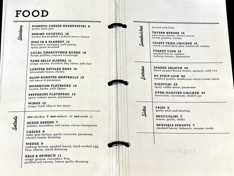 Zephyr Kitchen and Bourbon Bar - Overland Park, KS menu_pic