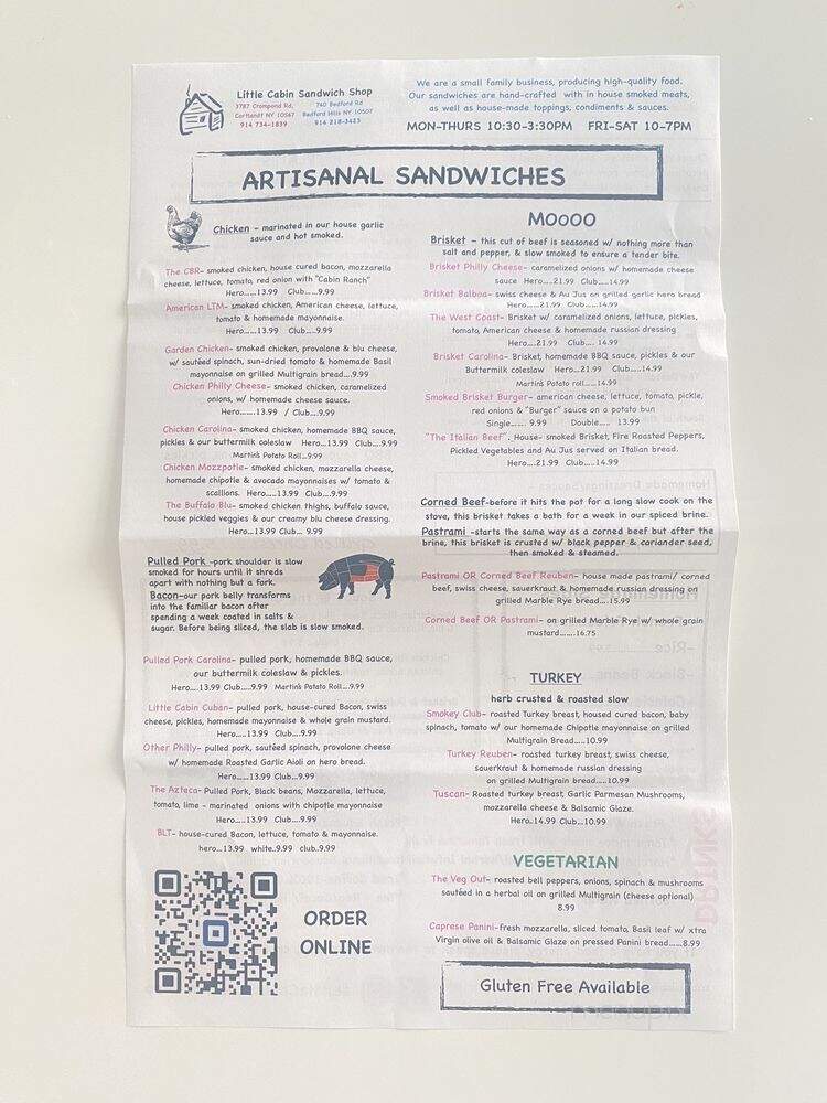 Little Cabin Sandwich Shop - Bedford Hills, NY menu_pic