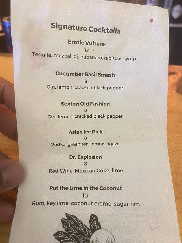 Vultures - Colorado Springs, CO menu_pic