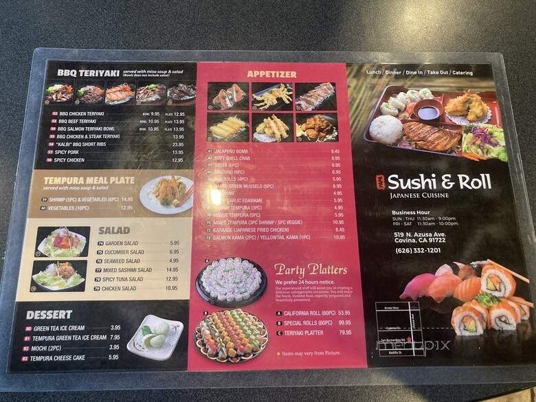 Papa Sushi & Roll - Covina, CA menu_pic