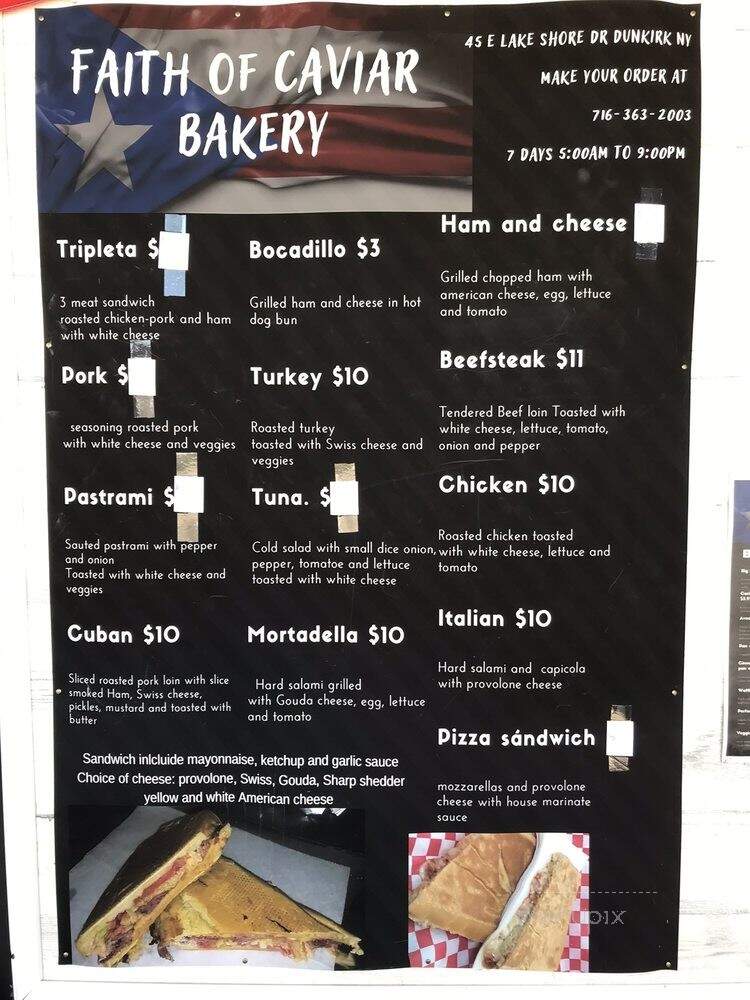 Faith of Caviar Bakery - Dunkirk, NY menu_pic