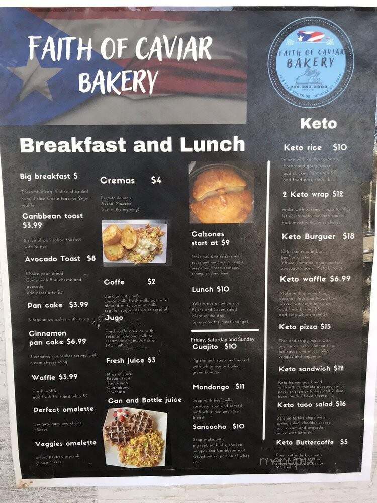Faith of Caviar Bakery - Dunkirk, NY menu_pic