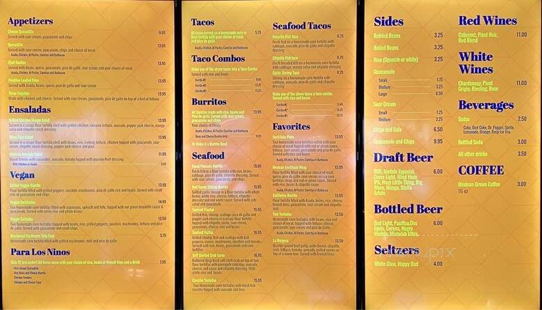 Federico's - Morro Bay, CA menu_pic