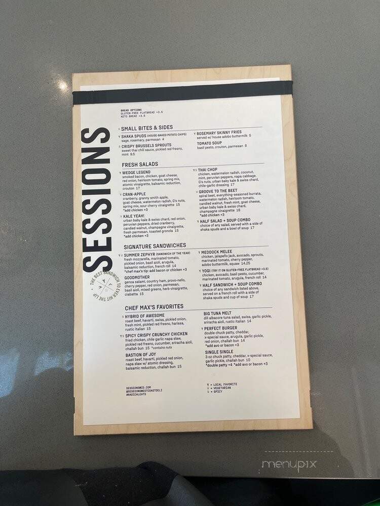 Sessions West Coast Deli - Costa Mesa, CA menu_pic