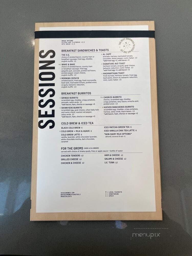 Sessions West Coast Deli - Costa Mesa, CA menu_pic