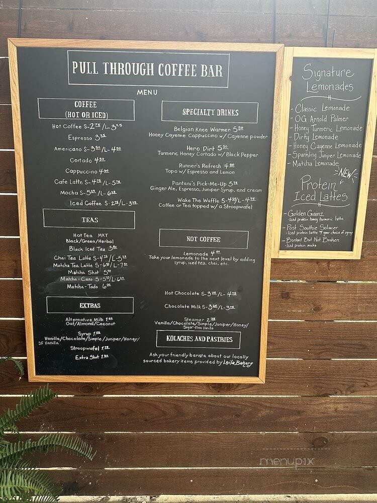 Pull Through Coffee Bar - Dallas, TX menu_pic