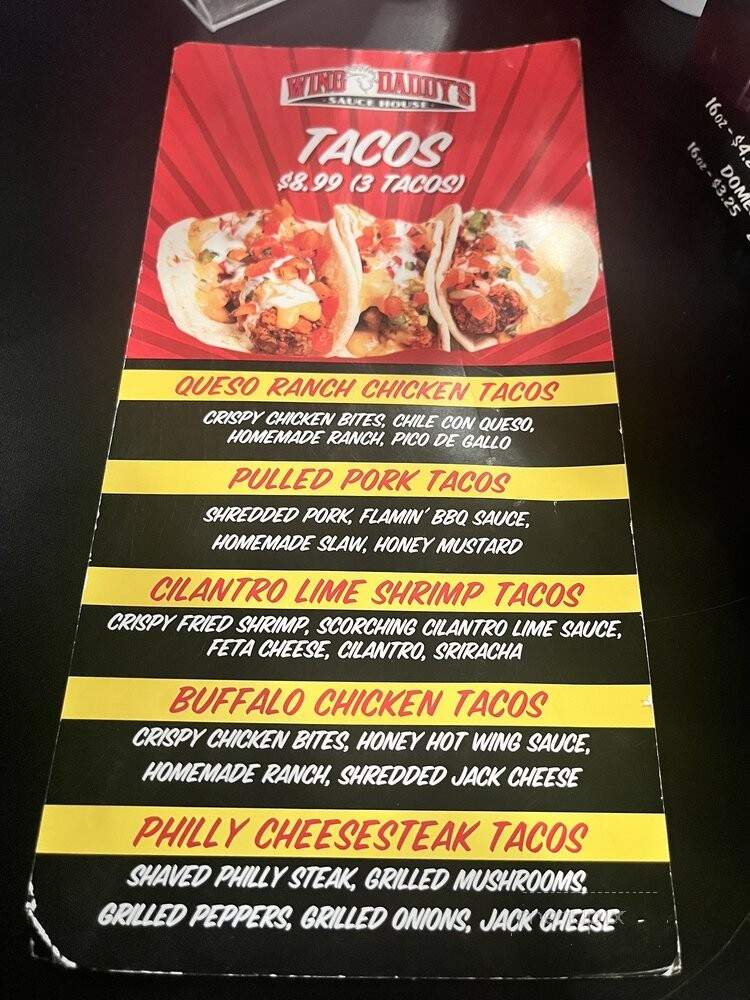 Wing Daddy's Sauce House - Socorro, TX menu_pic